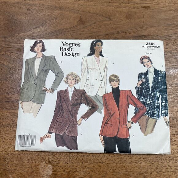 Vintage Vogue Sewing Pattern 2554 Basic Design Jacket Size 6-10 Misses & Petite - Picture 10 of 10
